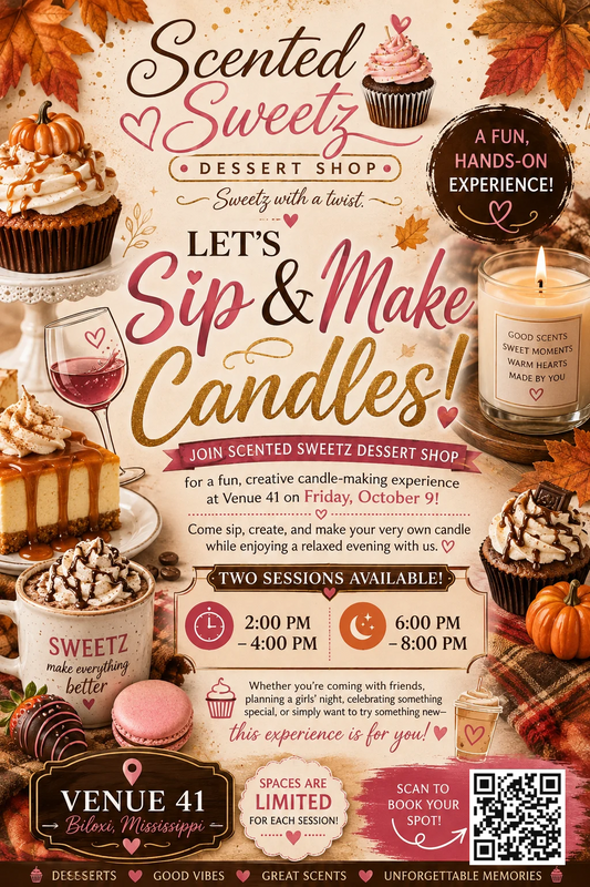 Dessert Themed Candle Making Workshop (Oct 31st evening)
